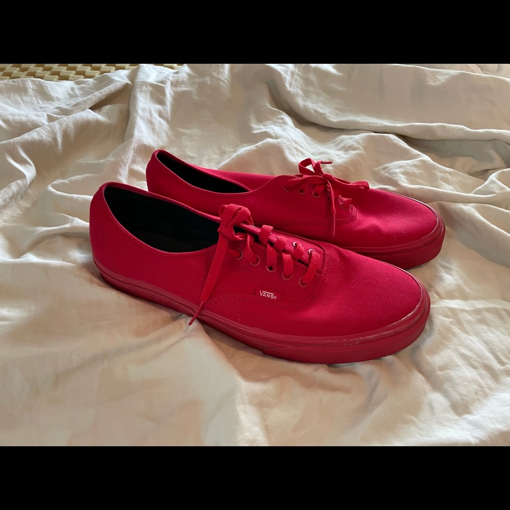 VANS! Red vans men size 12. Never been worn outside. Almost new!